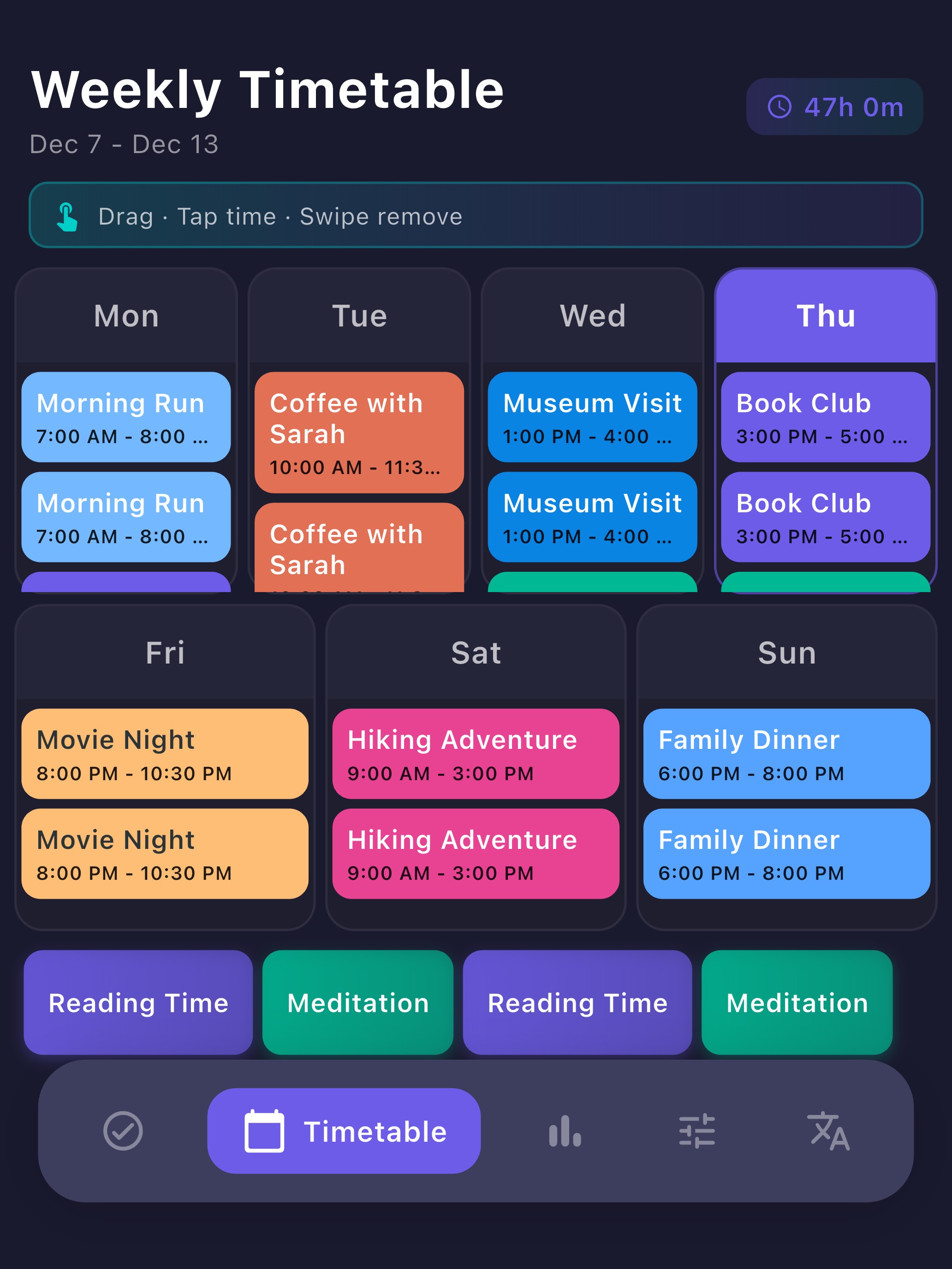 Week Plan screenshot 2
